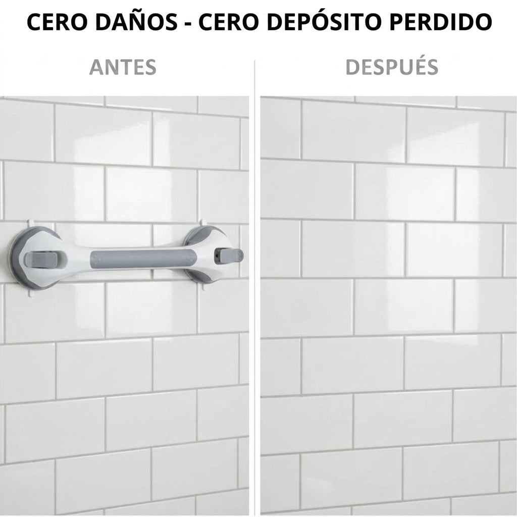 Barra de Apoyo para Ducha y Baño con Ventosas – Pack de 2