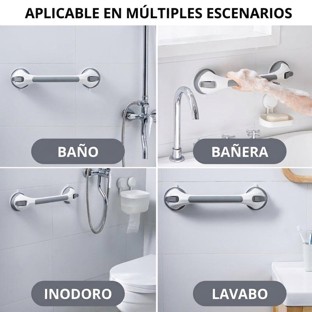 Barra de Apoyo para Ducha y Baño con Ventosas – Pack de 2