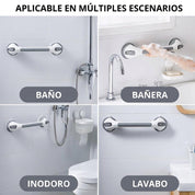Barra de Apoyo para Ducha y Baño con Ventosas – Pack de 2