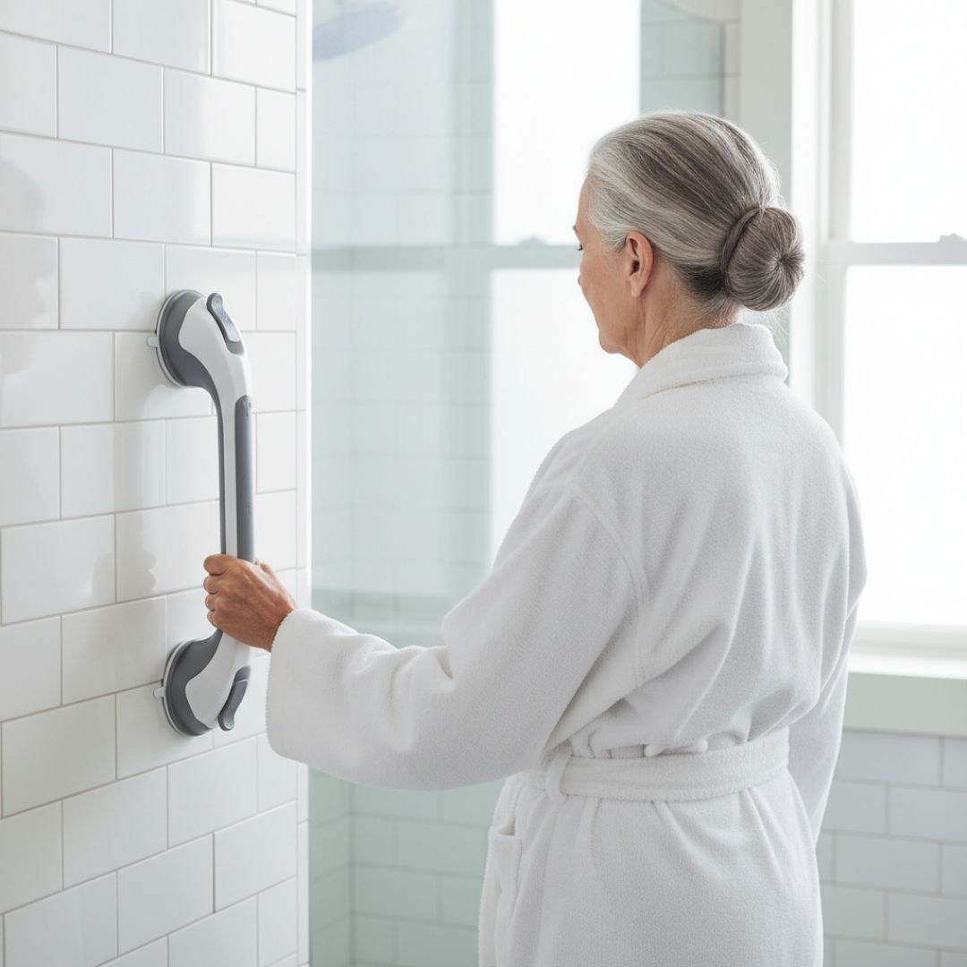 Barra de Apoyo para Ducha y Baño con Ventosas – Pack de 2