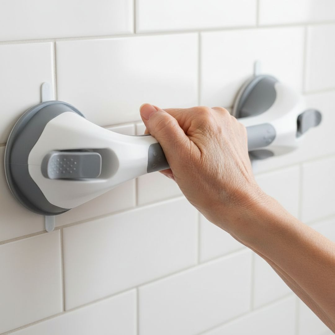 Barra de Apoyo para Ducha y Baño con Ventosas – Pack de 2