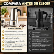 Cafetera Italiana Induccion Espresso Acero Inoxidable 9 Tazas