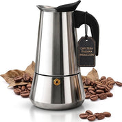 Cafetera Italiana Induccion Espresso Acero Inoxidable 9 Tazas