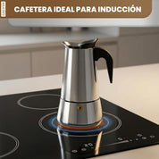 Cafetera Italiana Induccion Espresso Acero Inoxidable 9 Tazas