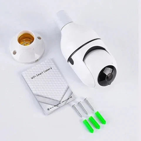 Cámara de Seguridad WiFi Tipo Bombilla 1080p Full HD con Visión Panorámica 360°, Detección de Movimiento, Seguimiento Automático y Visión Nocturna