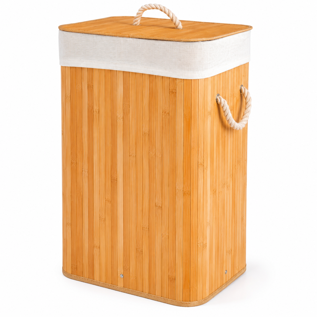 Nordika | Cesto de Ropa de Bambú Hecho a Mano 72L