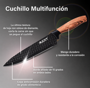 LIEKY | Juego de Cuchillos de Cocina de Acero Inoxidable (6 Piezas) | Set Completo con Mangos Ergonómicos Antideslizantes