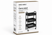 MIKO-MIKA | Carro móvil, Carrito de Almacenamiento de 3 Niveles, Marco de Acero, con Mango, 2 Frenos, Montaje fácil, para Dormitorio, lavadero del baño fruta