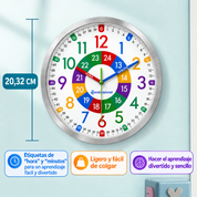 Reloj de Pared Educativo para Niños | Reloj Infantil para Aprender a Leer la Hora