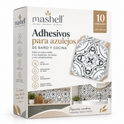 Adhesivos para azulejos de baño y cocina, 10 unidades, 20x20 cm - Mosaico de azulejos de PVC impermeable para decoración de paredes.