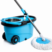 CleanSpin™ 360° — Mopa Giratoria con Cubo y 2 Mopas  Con Ruedas
