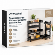 Estante para Almacenamiento de Especias de 2 Niveles Ajustable | Organizador de Cocina de Metal para Encimera