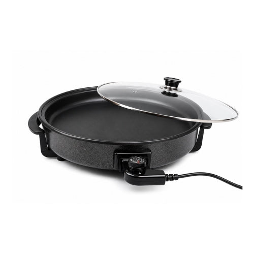 Sartén Paellera Eléctrica Antiadherente 40CM - Multicazuela con Termostato Ajustable 240ºC - Plancha Eléctrica para Cocinar sin Esfuerzo - Sartén con Tapa de Cristal para Cocción