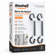 Barra de Apoyo para Ducha y Baño con Ventosas – Pack de 2