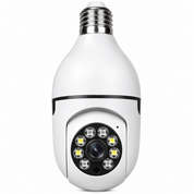 Cámara de Seguridad WiFi Tipo Bombilla 1080p Full HD con Visión Panorámica 360°, Detección de Movimiento, Seguimiento Automático y Visión Nocturna