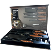 LIEKY | Juego de Cuchillos de Cocina de Acero Inoxidable (6 Piezas) | Set Completo con Mangos Ergonómicos Antideslizantes