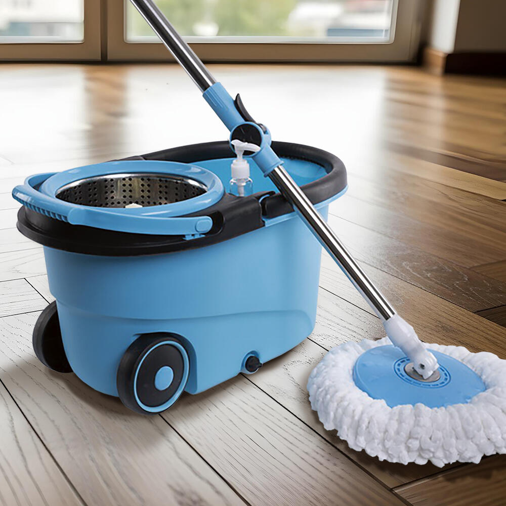 CleanSpin™ 360° — Mopa Giratoria con Cubo y 2 Mopas  Con Ruedas