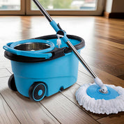 CleanSpin™ 360° — Mopa Giratoria con Cubo y 2 Mopas  Con Ruedas