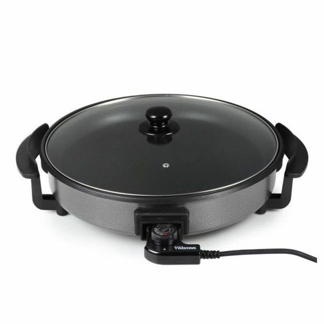 Sartén Paellera Eléctrica Antiadherente 40CM - Multicazuela con Termostato Ajustable 240ºC - Plancha Eléctrica para Cocinar sin Esfuerzo - Sartén con Tapa de Cristal para Cocción