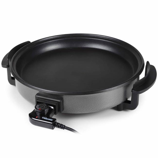 Sartén Paellera Eléctrica Antiadherente 40CM - Multicazuela con Termostato Ajustable 240ºC - Plancha Eléctrica para Cocinar sin Esfuerzo - Sartén con Tapa de Cristal para Cocción